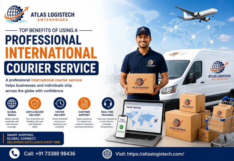Professional international courier service by Atlas Logistech Enterprises with global shipping, secure delivery, customs support, and real-time tracking.